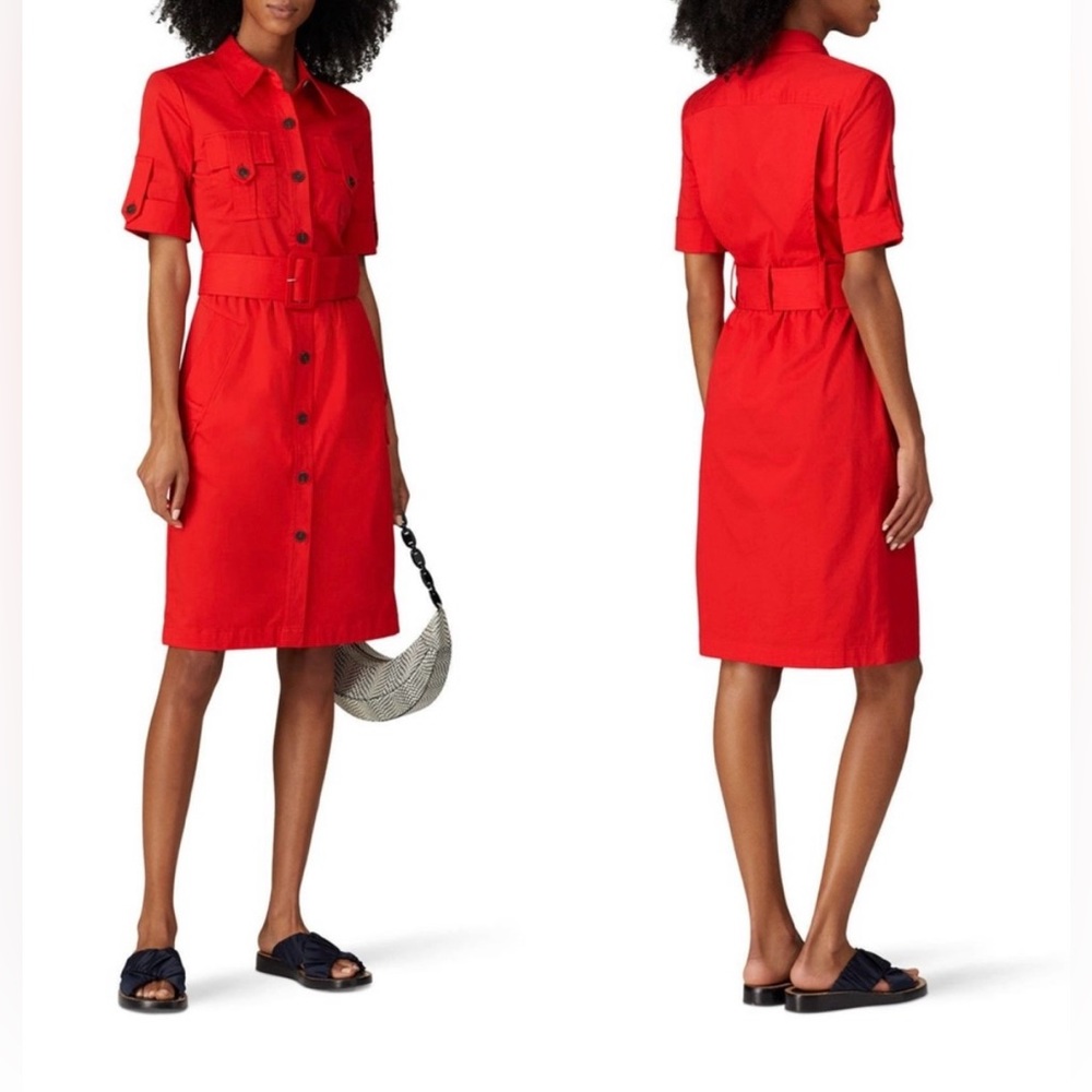 Derek Lam Collective Red Utility Dress Size 8